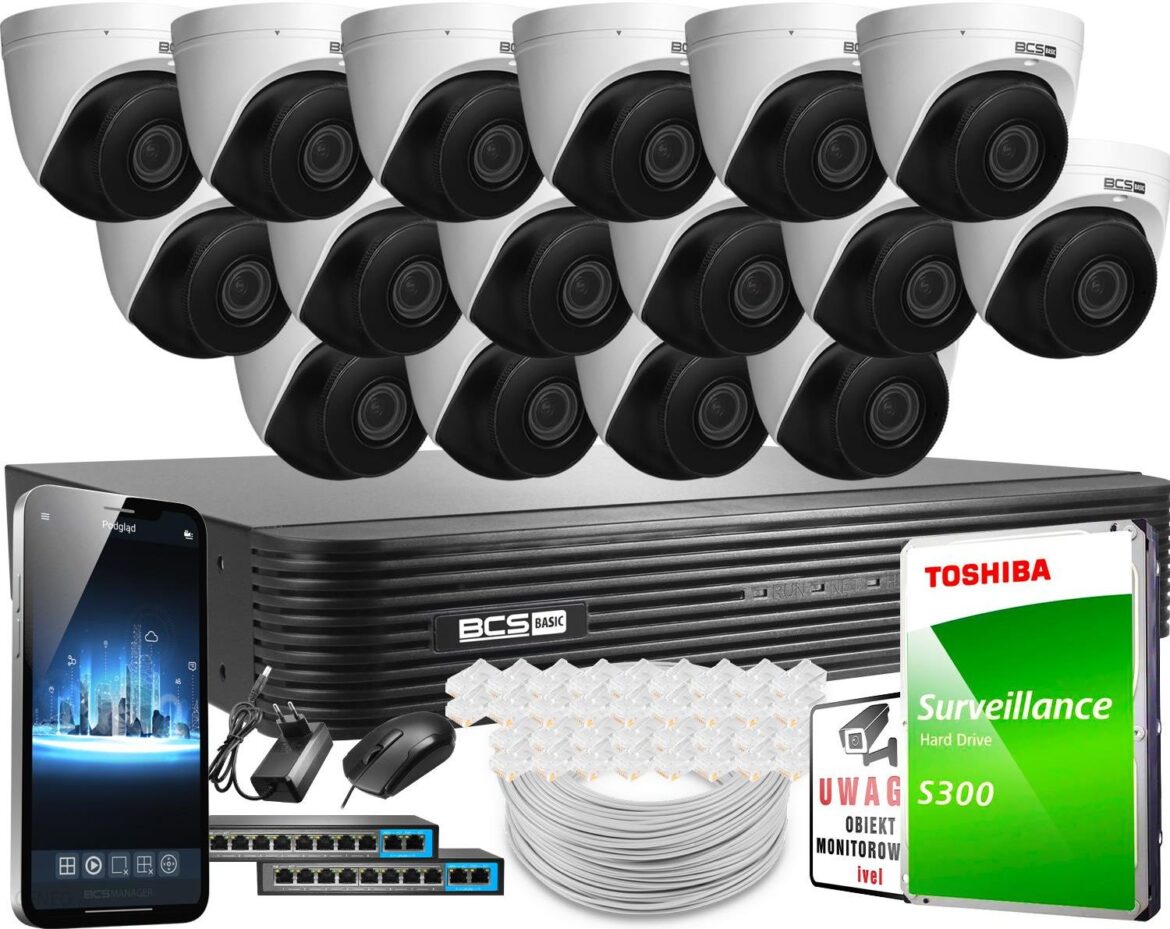Bcs Basic Monitoring Ip 2K 5Mpx 1Tb H265 16X Bcs-B-Eip45Vsr3(2.0) Motozoom Ir 30M (ZM26396)
