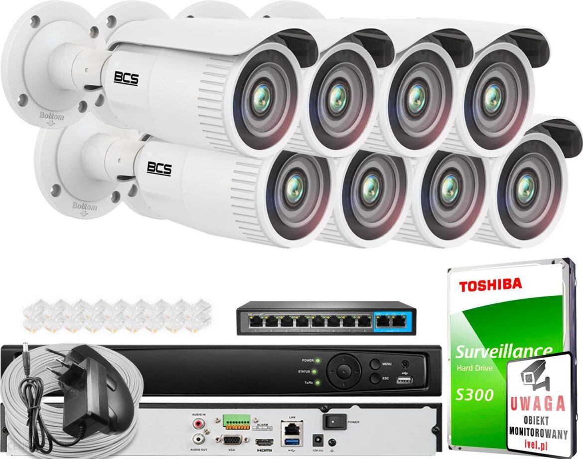 Bcs View Oferta Monitoringu 8X Kamera 5 Mpx Bcs-V-Tip45Vsr5 Ir 50M Motozoom Starlight (ZM25248)