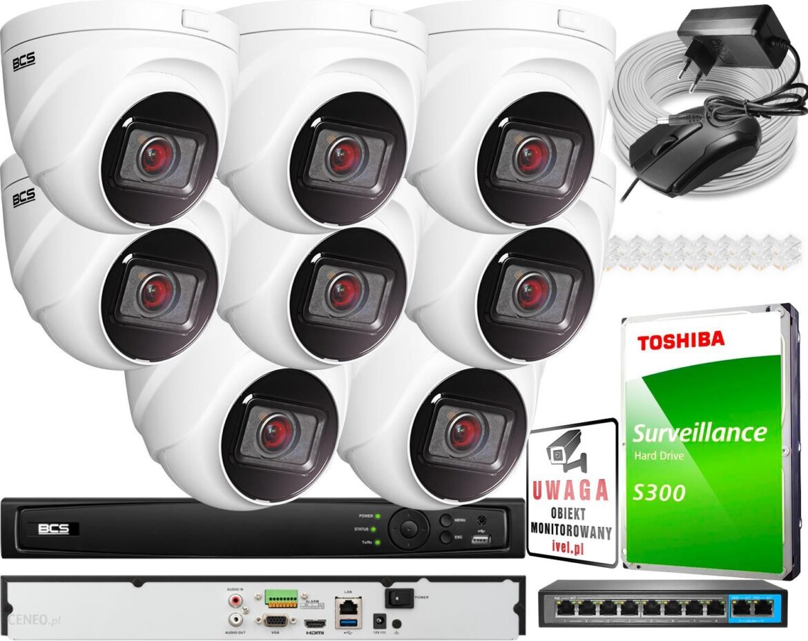 Bcs View Zestaw Monitoringu 5 Mpx Ir 30M Detekcja Ruchu 8X Bcs-V-Eip45Vsr3