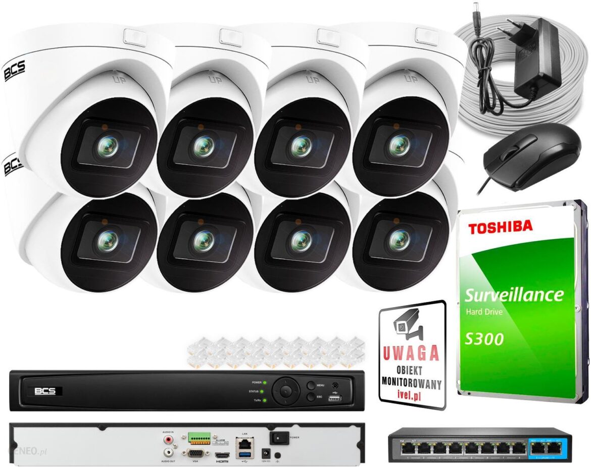 Bcs View Zestaw Monitoringu 8+ Kamer 4 Mpx Ir 30M Detekcja Ruchu (ZM23230)