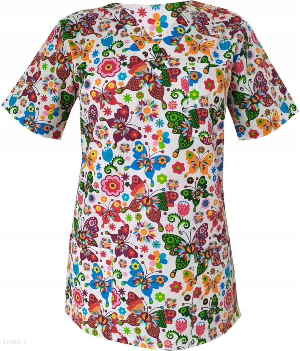 Bluza medyczna damska fartuch kolorowy wzorek L