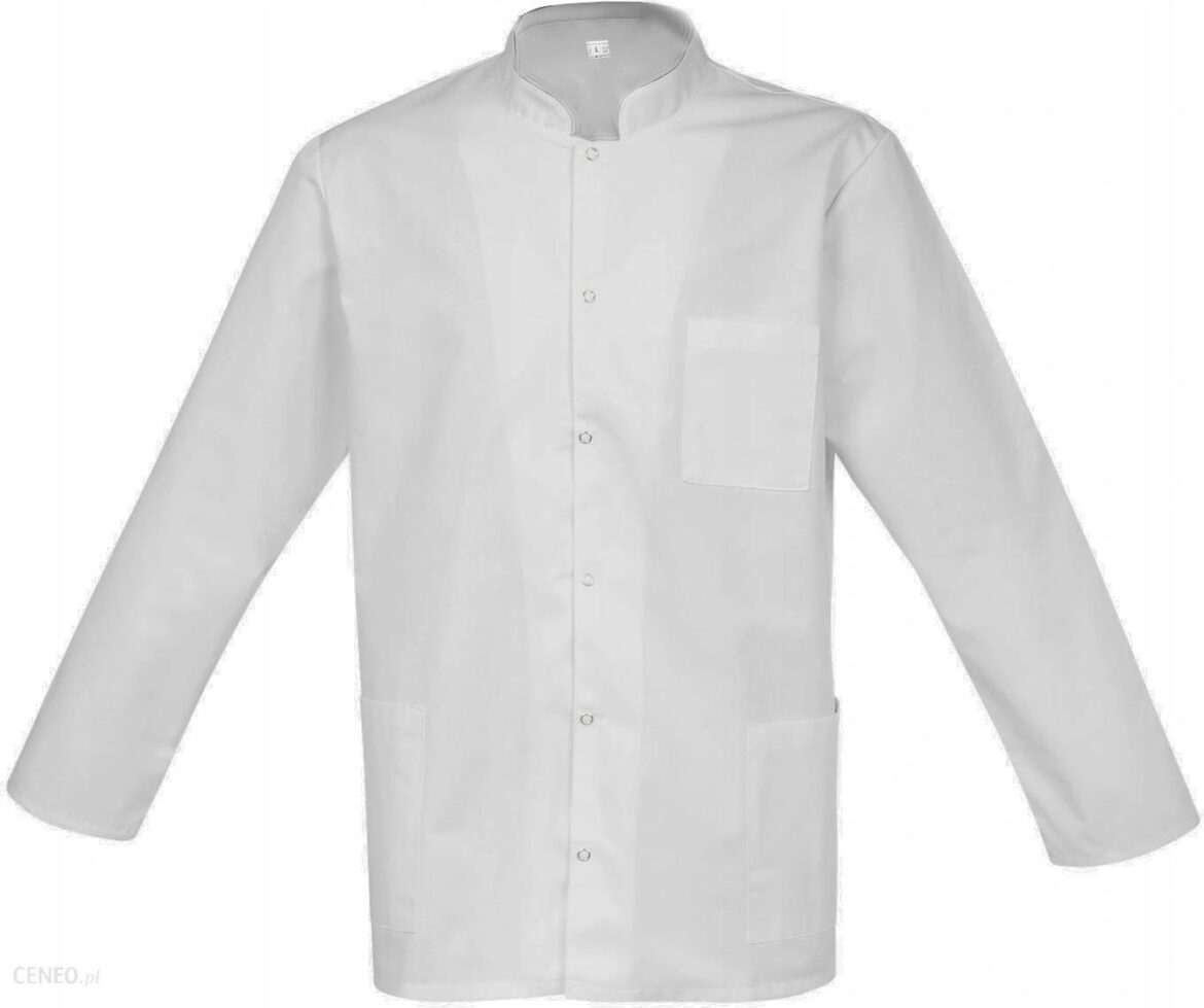 Bluza Medyczna Męska Ze Stójką Biały Fartuch R.54