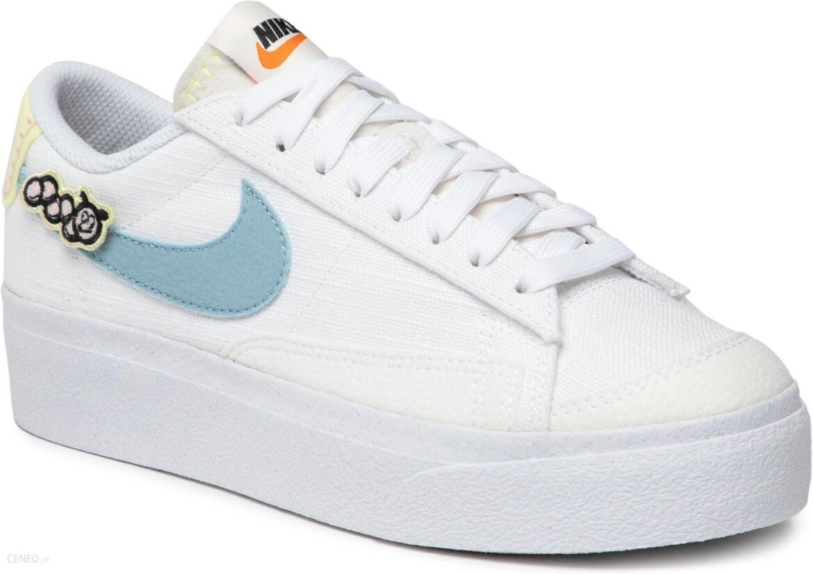 Buty NIKE – Blazer Low Platform Se DJ6376 100 White/Boarder Blue/Pink Oxford
