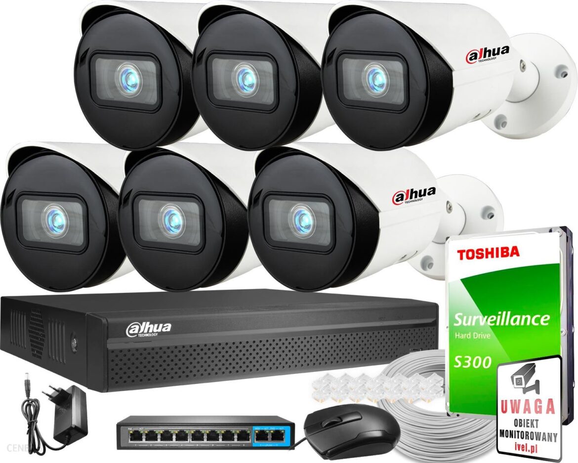 DAHUA OFERTA MONITORINGU 4 MPX Z STARLIGHT 6X KAMERA PC-HFW2431S-S-0280B-S2 REJESTRATOR NVR4108HS-4KS2/L