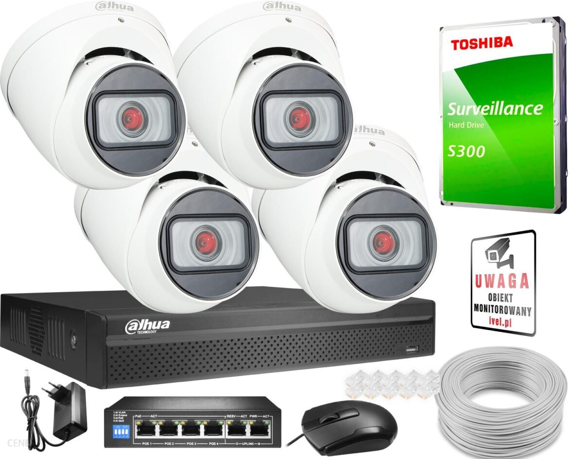 DAHUA PROFESJONALNY MONITORING 5 MPX STARLIGHT, MOTOZOOM 4X KAMERA IPC-HDW2531T-ZS-27135-S2 REJESTRATOR NVR4108HS-4KS2/L