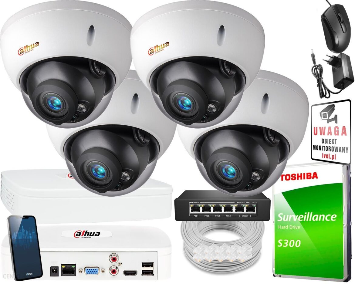 Dahua Zestaw Do Monitoringu Ip Entry 4X Ipc-Hdbw1230R-Zs-2812-S5 Nvr4108-4Ks2/L (ZM26219)