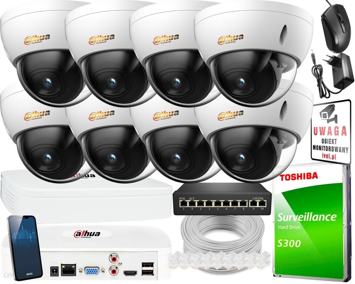 Dahua Zestaw Do Monitoringu Ip Entry 8X Ipc-Hdbw1530E-0280B-S6 Nvr4108-4Ks2/L (ZM26271)