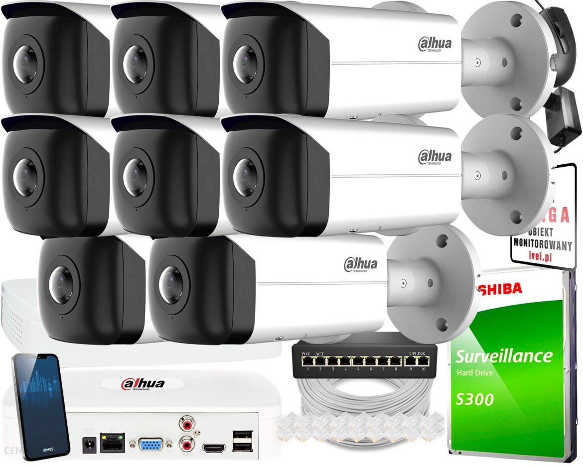Dahua Zestaw Do Monitoringu Ip Wizsense 8X Ipc-Hfw3441T-As-P Nvr4108-4Ks2/L (ZM26331)