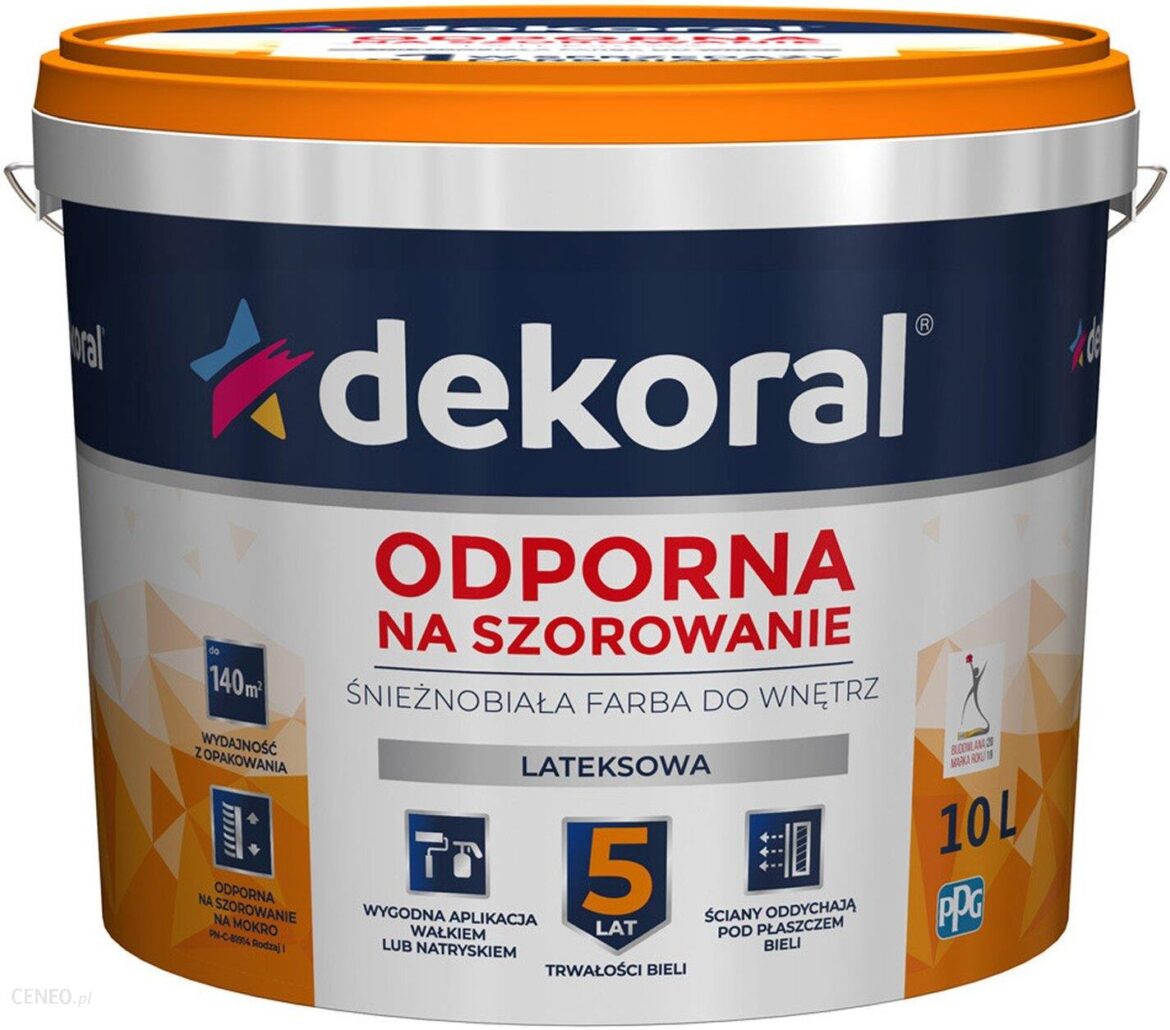 Dekoral AKRYLIT W PLUS śnieżnobiały 10L
