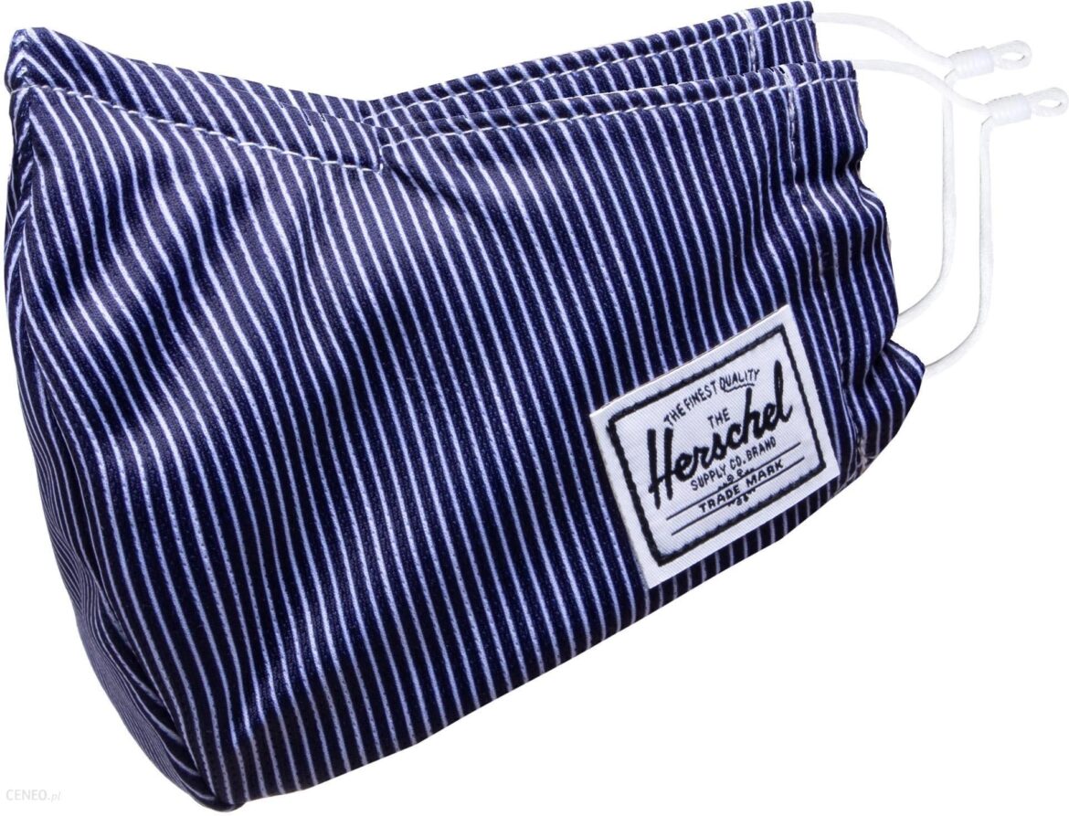 Herschel Maseczka Materiałowa Classic Fitted Face Mask 10974 04927 Peacoat Engineered Stripe