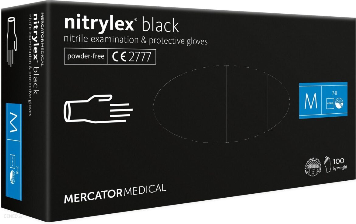 Mercator Medical Rękawice Rękawiczki Nitrylowe Nitrylex Black 100Sz