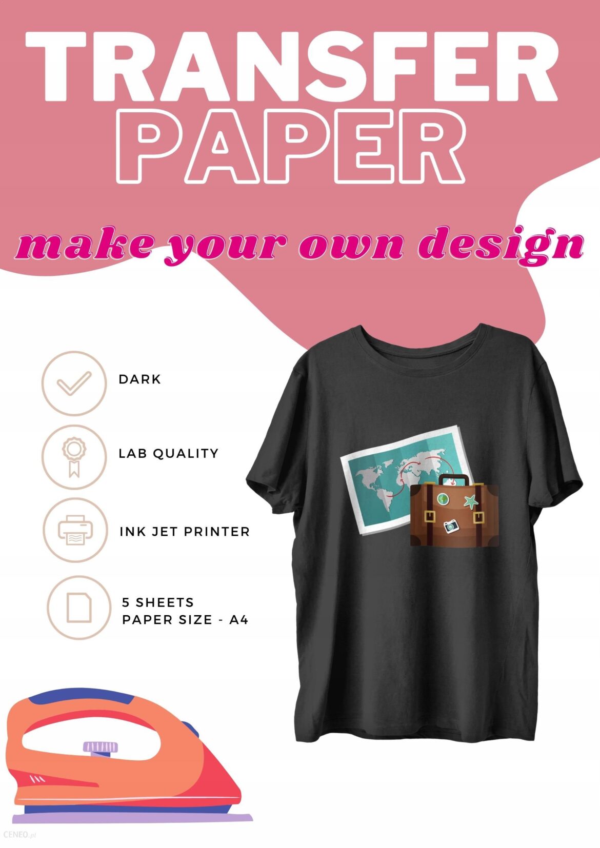 Naprasowanki Papier Transferowy A4 Ciemny (Mppapdtt120)