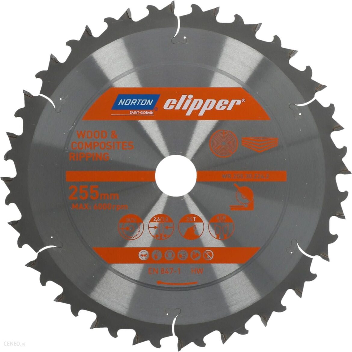 NORTON CLIPPER TARCZA WIDIOWA DO DREWNA WR.255.30.Z24.2 70184608068