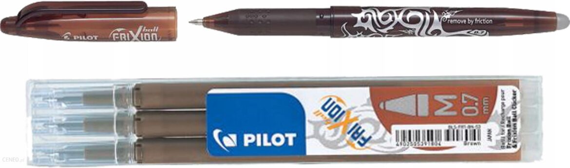 Pilot Frixion Zestaw Pióro 0 7 Brązowe 3 Wkłady