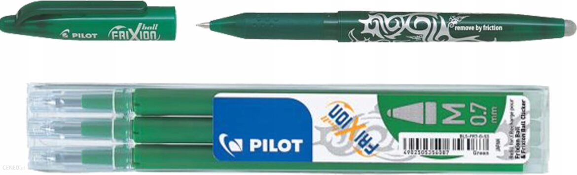 Pilot Frixion Zestaw Pióro 0 7 Zielone 3 Wkłady
