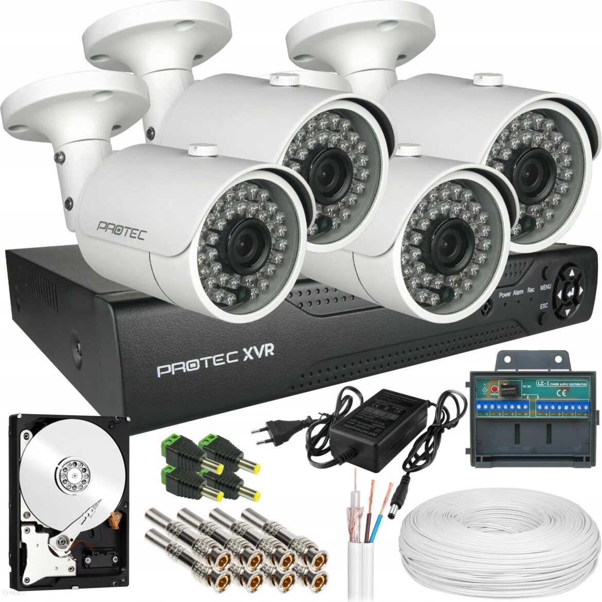 Protec Zestaw Do Monitoringu 4 Kamery Full Hd Zewnętrzne