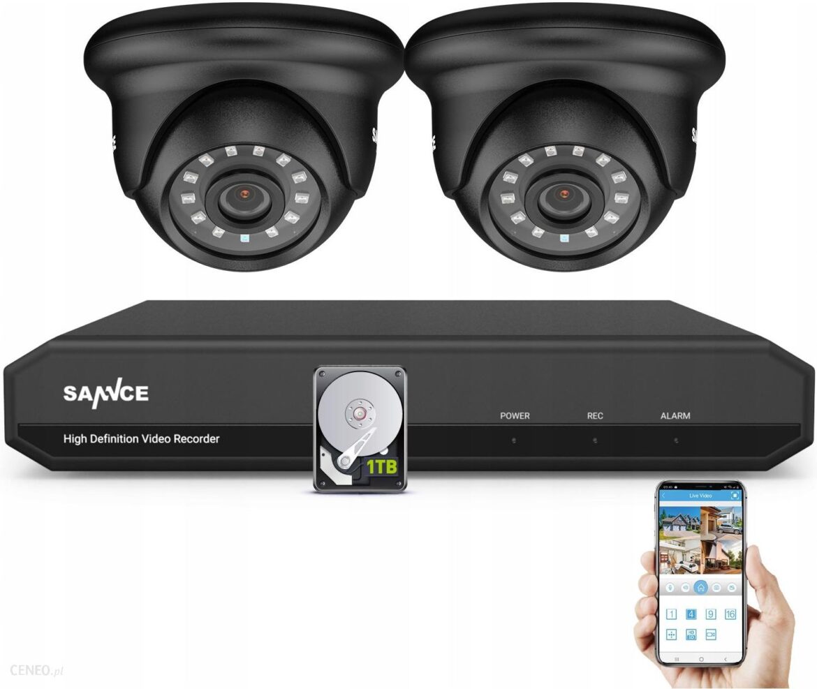 Sannce 4Ch System Kamer Monitoringu 1080P-1Tb Sedn41Cr1T2Gl