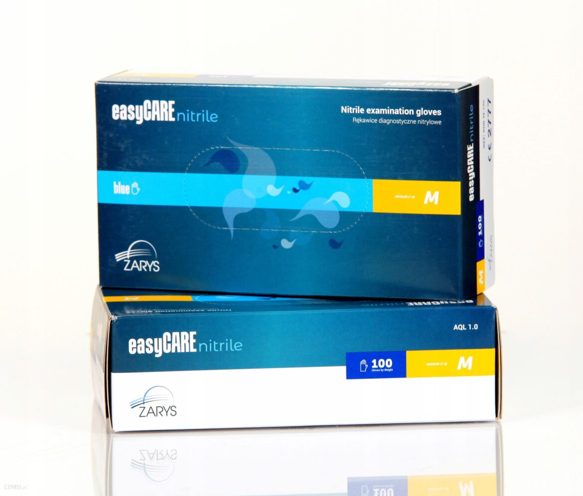 Zarys Easycare Rękawice Nitrylowe Bezpudrowe M 100Szt.