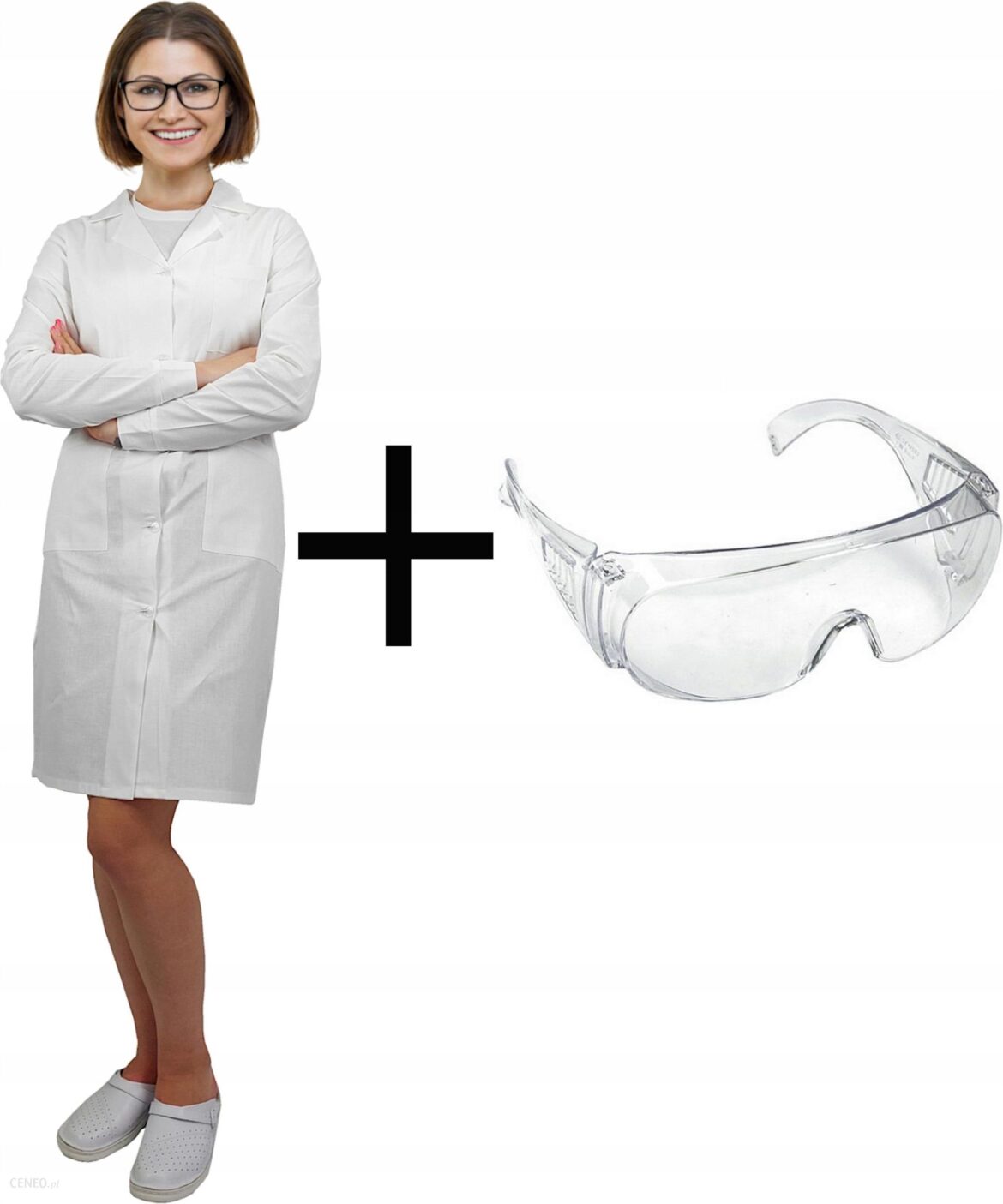 Zestaw laboratoryjny damski fartuch+okulary roz.38