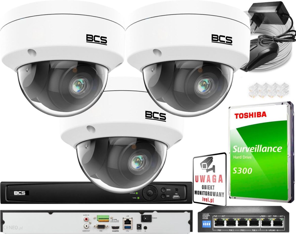 Zestaw Monitoringu 4 Mpx Ir 30M Wandaloodporność 3X Bcs-V-Dip14Fwr3