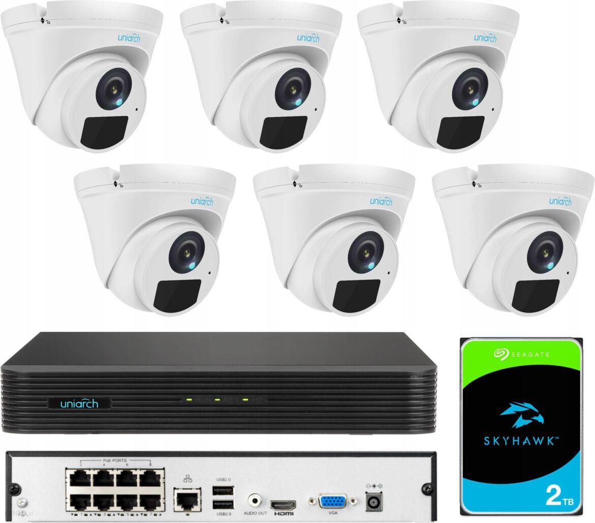 Zestaw Monitoringu 6 Kamer Ip 4Mpx Rejestrator Poe (UNIARCHIPSET8XPOE4MPX)
