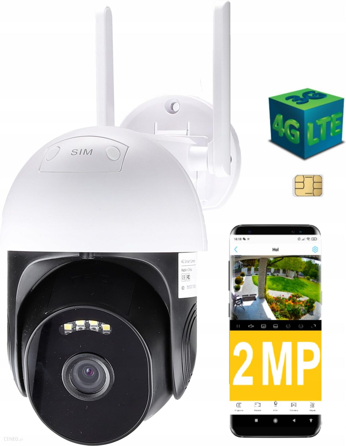 Zintronic Kamera Obrotowa Ip Gsm 3G 4G Lte Sim 2Mp Full Hd